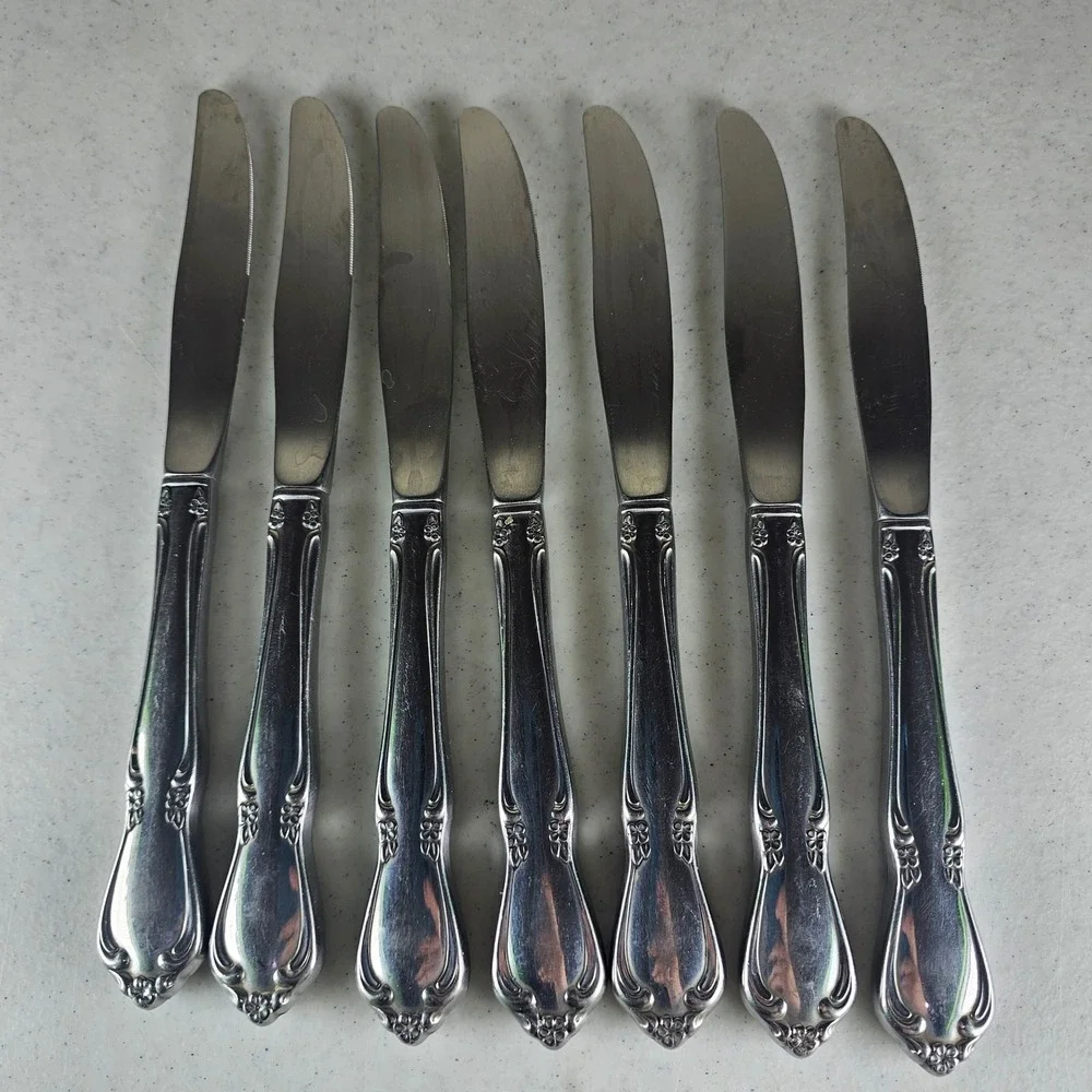Oneida CHATEAU 7 Dinner‎ Knives Oneidacraft Deluxe Stainless Flatware 8 1/2